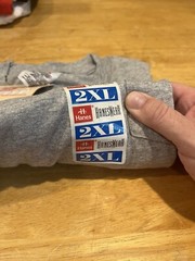 Single Stitch T-shirt Pocket Blank Vintage 1996 Hanes Wear Light Steel 2XL NOS