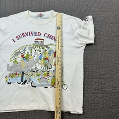 Vintage Lai See Shirts T Shirt Men’s XL White I Survived China Single Stitch