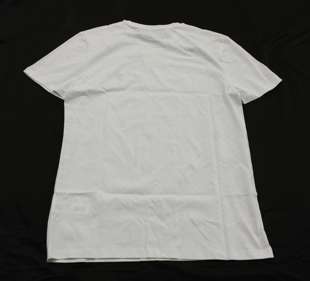 New Look Men’s Embroidered Black Rose Regular Fit T-Shirt JL3 White Small NWT