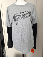 Vintage Nike 6.0 Shirt Unisex XL NWT Gray Black Y2K Double Layer Graphic Tee