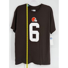 NFL Team Apparel Cleveland Browns Baker Mayfield 6 Brown T-Shirt Mens Sz L NWT
