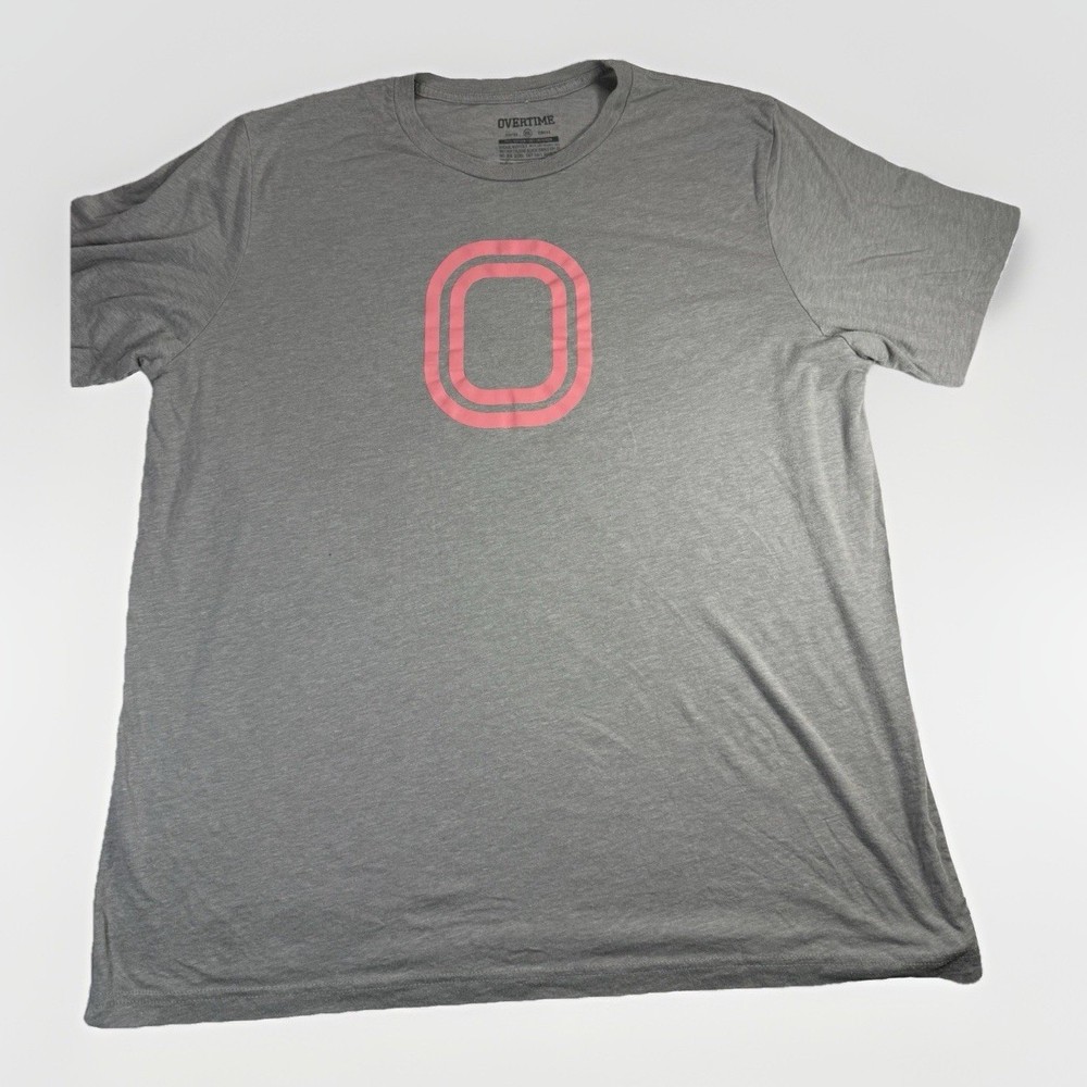 Overtime Sports Classic T-Shirt Gray/Pink Logo – XXL