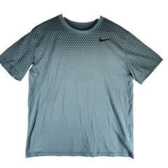 Nike Dri-Fit Men’s Size L Gray Gradient Geometric Running Crew-Neck T-Shirt