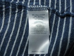 Faherty Cloud Cotton Henley Shirt Men Large Striped Blue Pima Cotton Long Sleeve