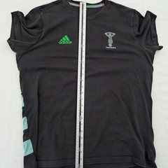 Adidas Harlequins Rugby SS T-Shirt Mens Large L UK42 Black 2019 Cotton