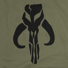 Mandalorian Boba Fett Star Wars T-shirt Black on Military Green