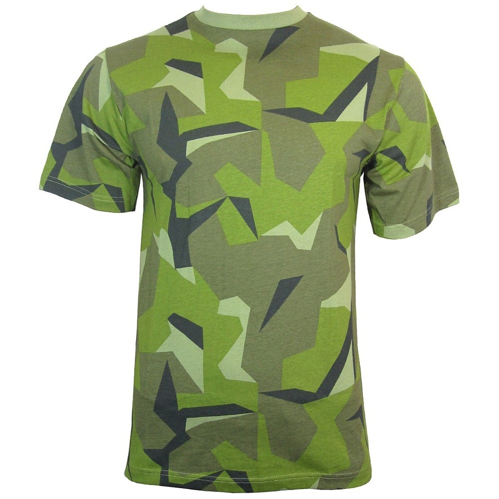 Swedish Camouflage T-Shirt – 100% Cotton Army Military Camo Top All Sizes New