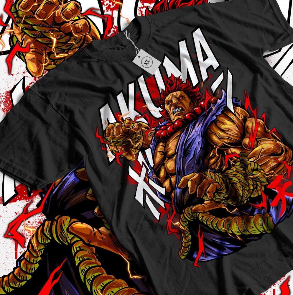Akuma Gouki T-shirt Karate Street Fighter Video Games Fighting Shirt Graphic Tee