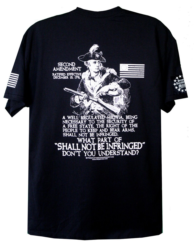 Second Amendment Militia Patriot T-Shirt Gun Rights 2A Freedom Patriotic 2nd
