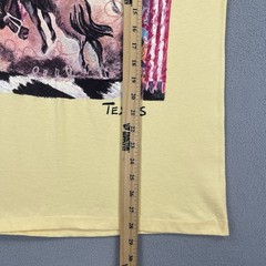 Vintage Texas Rodeo Shirt Men Medium Anvil Yellow Short Sleeve Single Stitch USA