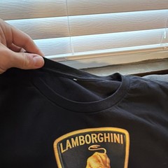 Lamborghini Men’s Black Graphic Print Logo Short Sleeve T-Shirt M or small L