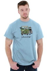 Life is Crap Hippy Van Marijuana Stoner Joke Womens or Mens Crewneck T Shirt Tee
