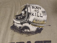 Space Force T Shirt Mens Large L Grunt Style Born To Kill Military Olive Green