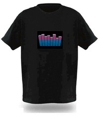 Sound Activated Electronic Light Up Rave Graphic Equalizer T-shirt Various Base