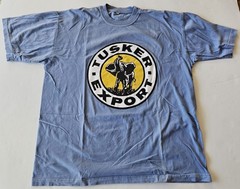Tusker Export Brewed To Go With The Good Times T-Shirt, Blue, Size XL