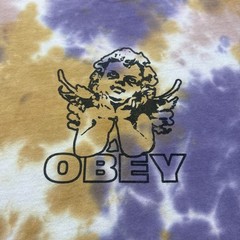 OBEY Cherub Angel Art Skateboarding Streetwear Graphic Tie Dye T-Shirt – Small