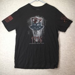 Grunt Style Uncle Sam 1776 Freedom Never Dies T Shirt XL Black