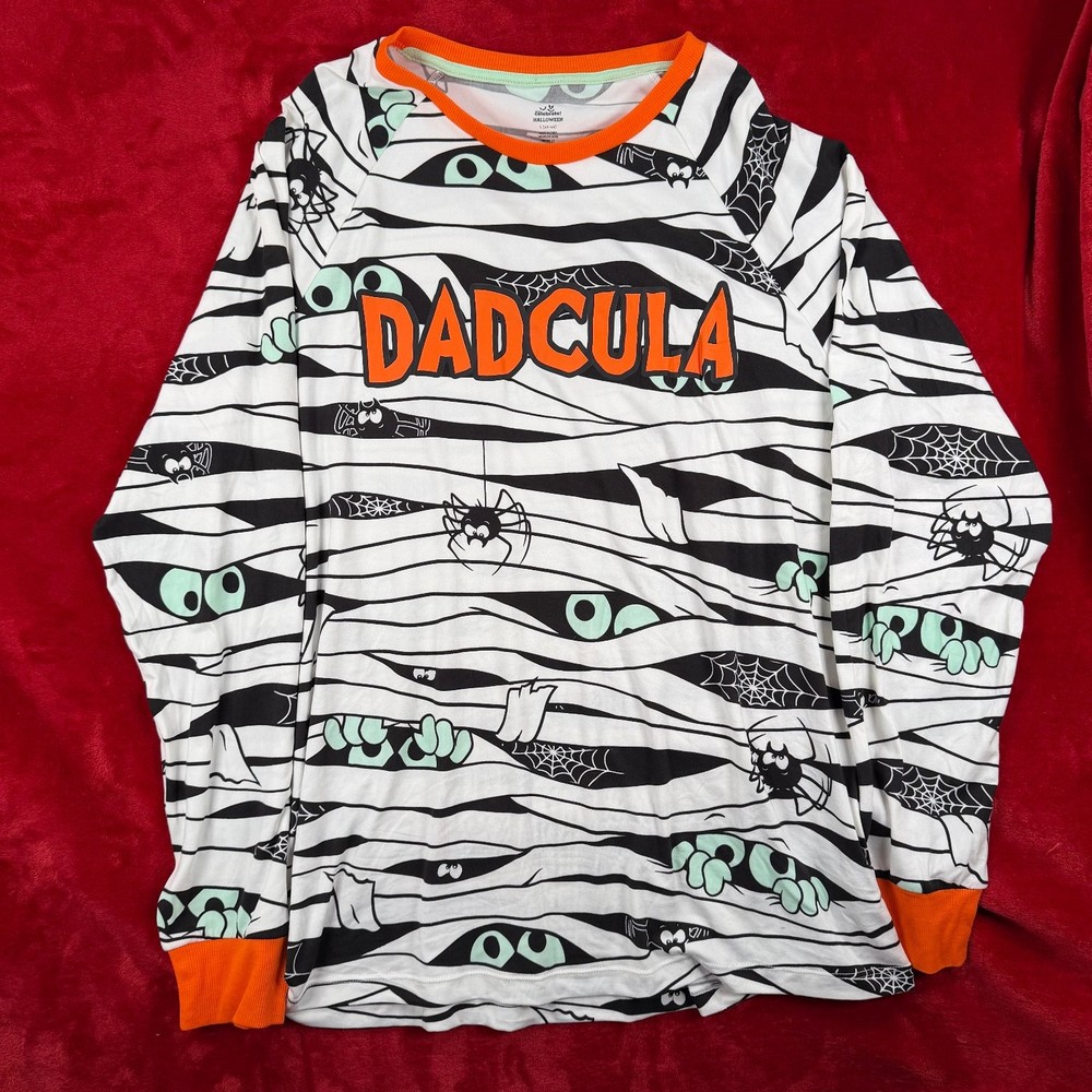 Way to Celebrate! Men’s Halloween DADCULA Long Sleeve T-Shirt White L