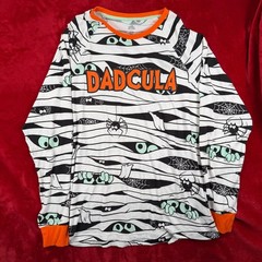 Way to Celebrate! Men’s Halloween DADCULA Long Sleeve T-Shirt White L