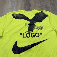 Nike Shirt Mens XL Volt Yellow Off-White Logo Eagle Air Force 1 Graphic Tee