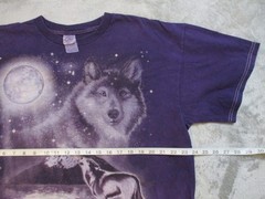 Vintage Wolf Pack Wolves Full Moon Shirt Mens XL Purple Black Howling AOP 3D