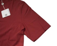 Kired by Kiton $250 Crepe Cotton Short Sleeve Brick Red Slim T-Shirt L (52 IT)