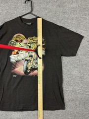Men’s 1990 Harley Davidson 3D Emblem Made in USA Biker Earth Wizard T Shirt XL