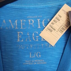 American Eagle Shirt Mens LARGE L BLUE OUTDOORS Lightweight CASUAL Preppy NWT