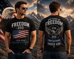 250th Anniversary America T-Shirt, 250th Years Of Freedom Size S-5XL