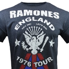 Mens Ramones Vintage Look England 1976 Tour Tribute-Music Band T Shirt NEW