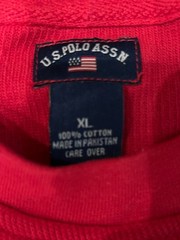 US Polo Association USPA Heavy Long Sleeve Shirt Sweater XL Red w/Gray NEW w/Tag