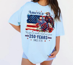 250 Years Shirt, Patriotic Eagle Floral Independence Day Tee