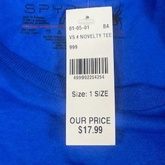 Spyder High Performance Clothing Mens Blue Graphic T-Shirt Cotton Size Large NEW