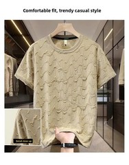 Men Luxury Fashion Trendy Diamond Ripped Hole Casual Summer Streetwear T-Shirt