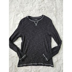 No Boundaries Men L Waffle Knit Thermal Shirt Contrast Stitch Y2K Grunge