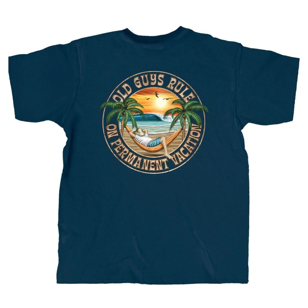New OLD GUYS RULE T SHIRT PERMANENT VACATION