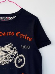 Christian Audigier Men’s T-Shirt Black Biker Garage Parts Motorcycle Y2K Size M