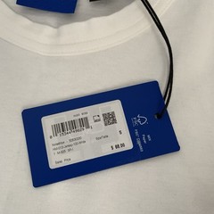 Hugo Boss T-Shirt Men’s Small Nola Stripe Crewneck Dog Graphic Print White/Blue
