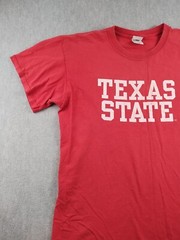 Adults T Shirt Large Texas State Bobcats Red Texas State