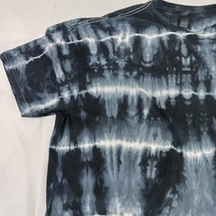 Striped Tie Dye T Shirt Unisex Adult 3XL Black White Gildan Softstyle Cotton New
