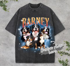 Custom Pet Portrait Personalized Dog Cat Animal Lover Retro Comfort Tee