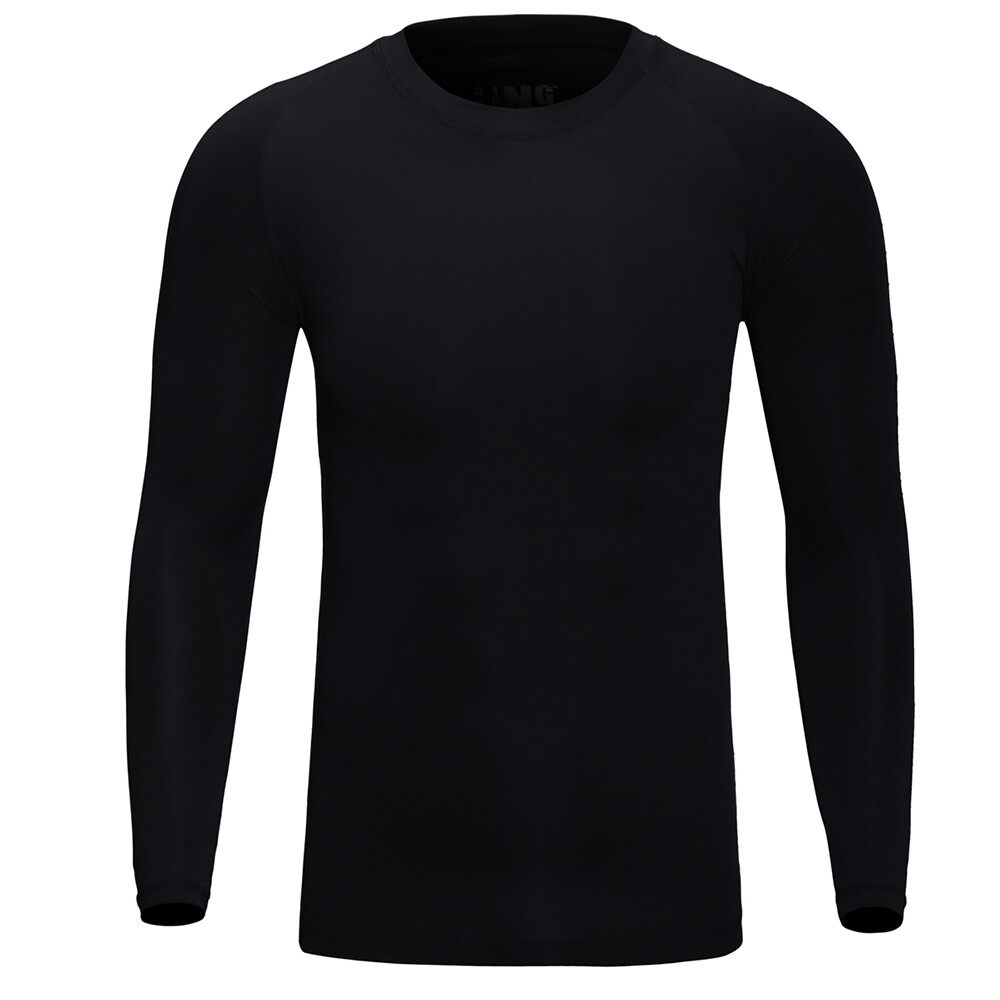 Men Sport Long Sleeve Underwear Johns Winter Thin Basic Crew Top Shirt No Plush