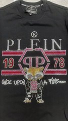 PHILIPP PLEIN T-shirt Round Neck SS PP Glass Black/White Size Medium