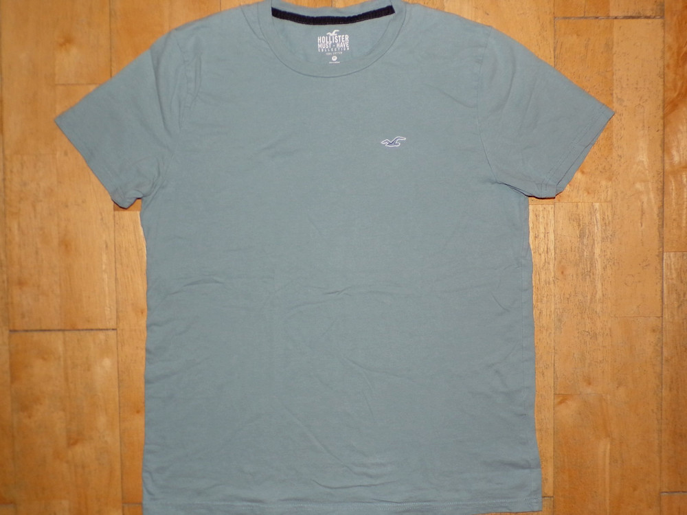 HOLLISTER MUST-HAVE COLLECTION Mens Ice Blue Crew Neck T-Shirt ABERCROMBIE FITCH