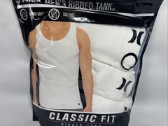 Hurley ~ Men’s 3-Pack Ribbed Tank Cotton Blend Tag Free White ~ XL (46-48)