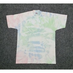 90s Fruit of the Loom Pastel Tie Dye T-Shirt Single Stitch Mens Large