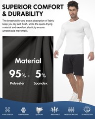 4 Pack Men’s Compression Shirts Long Short Sleeve Dry Cool Rash Guard XX-Small