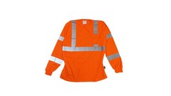 OccuNomix Shirt Mens Large Orange Hi Vis Class 3 Reflective Long Sleeve Work