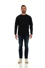BILLIONHATS Mens Long Sleeve Colorful T-Shirts , Crew Neck Bulk Tees for Men
