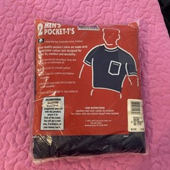 1995 2 Pack Fruit of the Loom Pocket Shirt NOS Vintage XL Navy